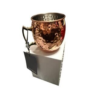 NWT Psycho Bunny Copper Moscow Mule Mug w/ Velvet Bag & Coasters